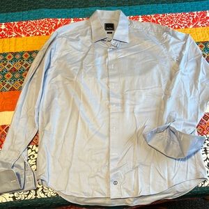 David Donahue Super Fine Twill Dress Shirt - light Blue - Size 17 1/2 | 36/37